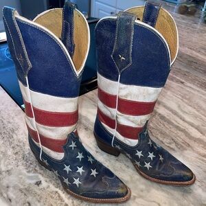 Roper Women's American Flag Western Boots All Leather Size 6